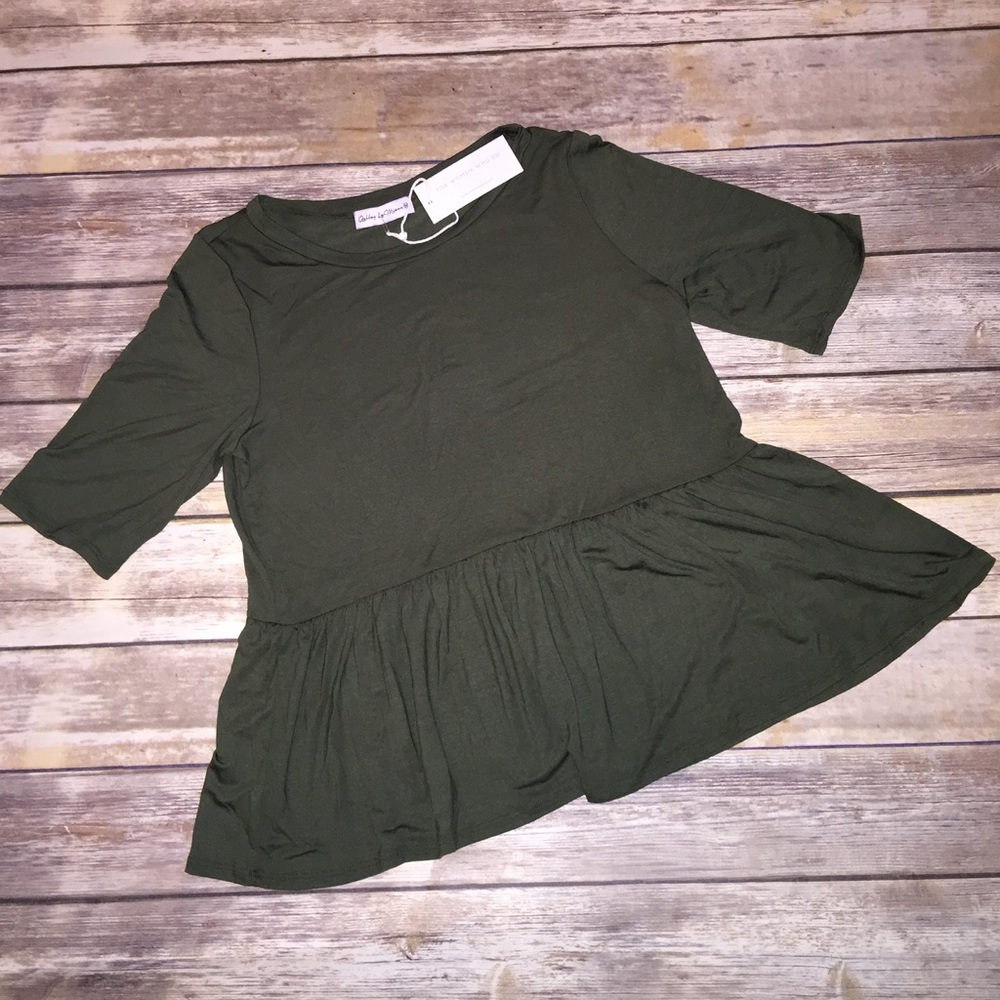 Shop Ashley LeMieux Olive Peplum